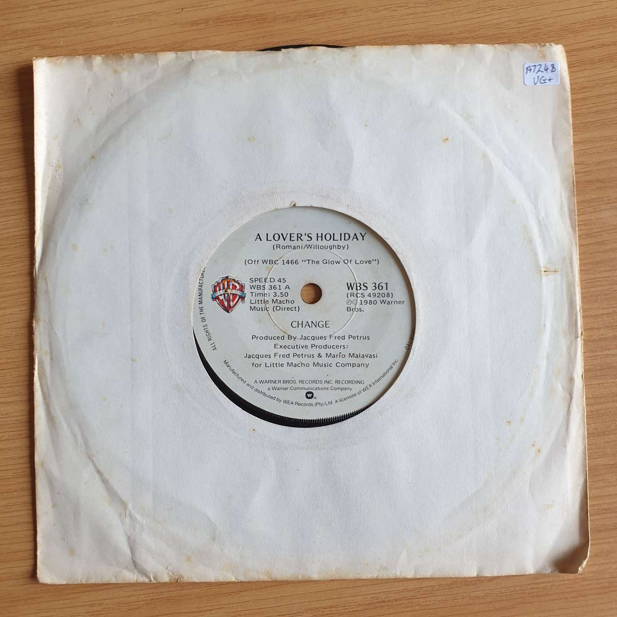 Change  A Lover's Holiday / The End | Vinyl 7" Single (VG+)