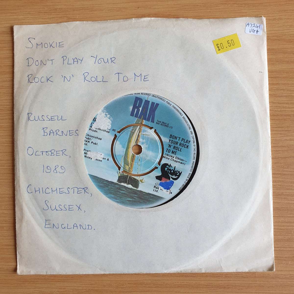 Smokie  Don't Play Your Rock 'n' Roll To Me | Vinyl 7" Single (VG+)