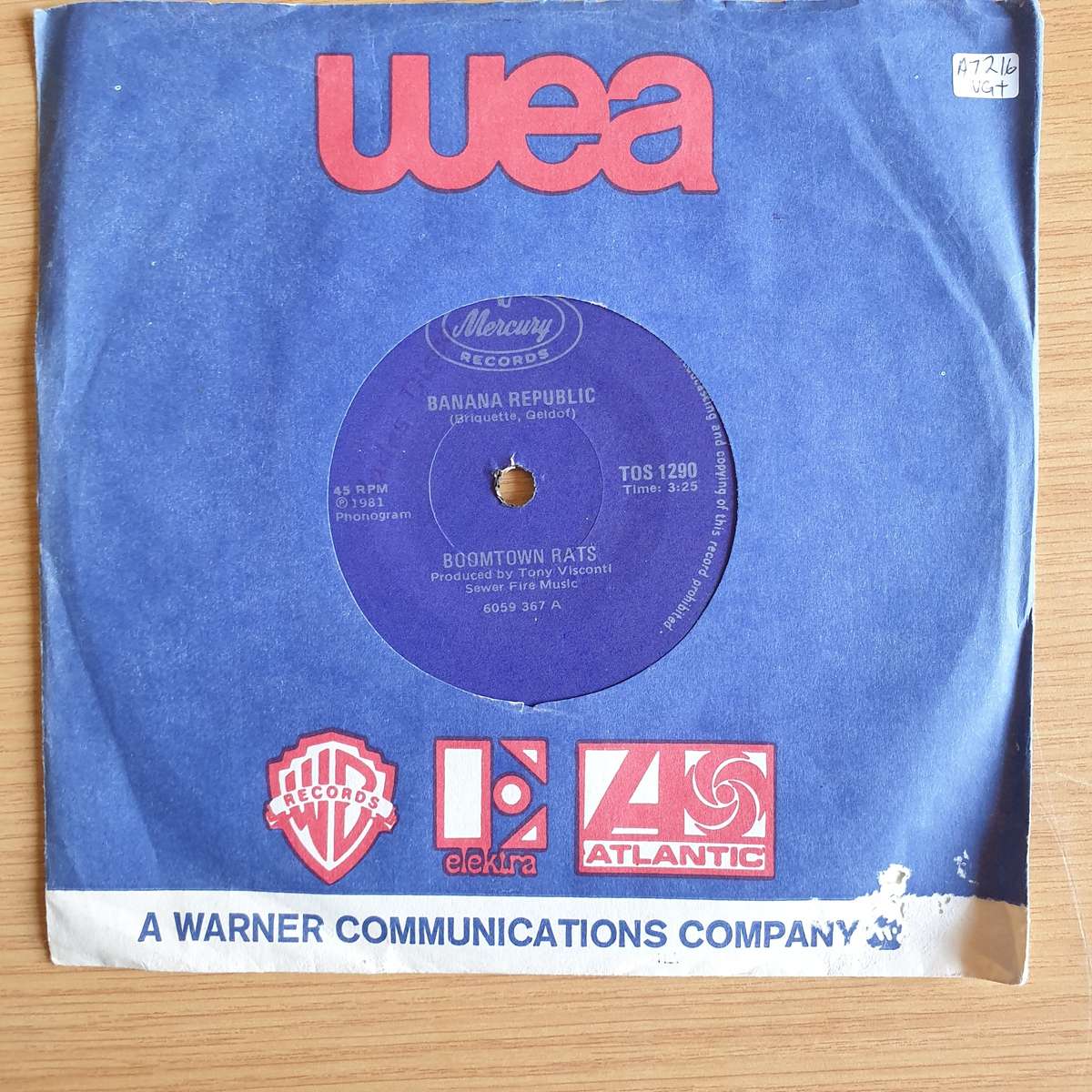 The Boomtown Rats  Banana Republic | Vinyl 7" Single | (VG+)