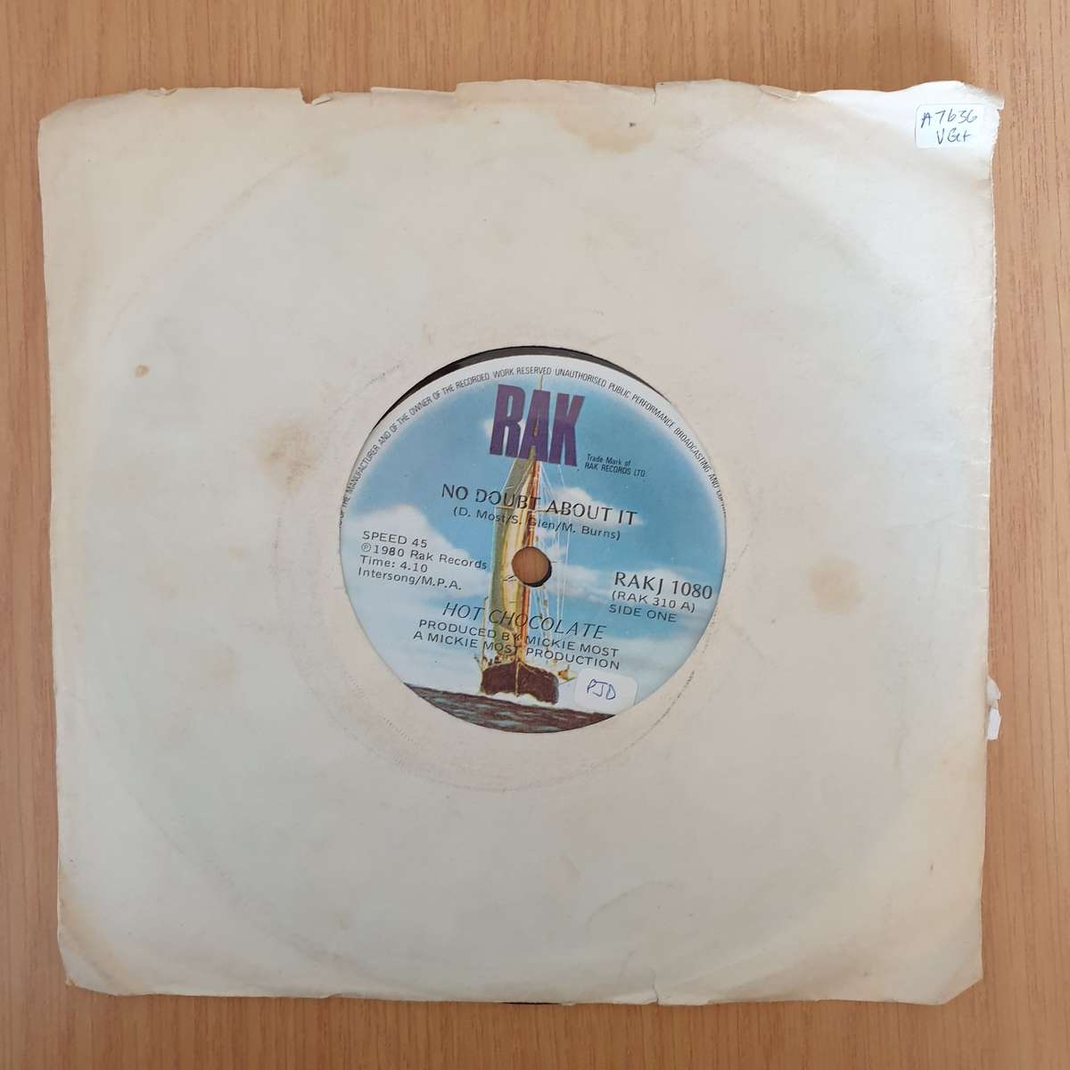 Hot Chocolate  No Doubt About It   | Vinyl 7" Single | (VG+)