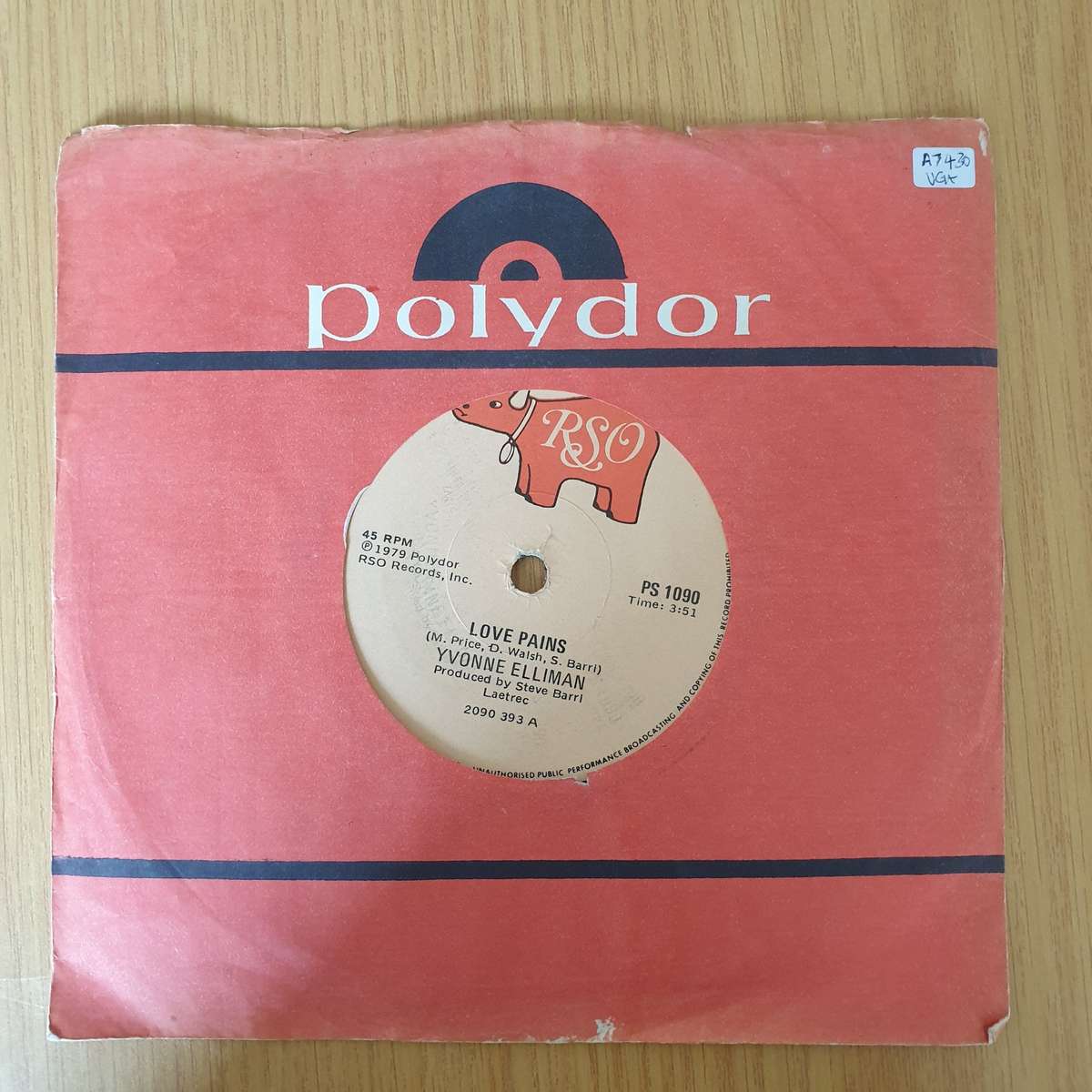 Yvonne Elliman - Love Pains /Rock Me Slowly   | Vinyl 7" Single | (VG+)