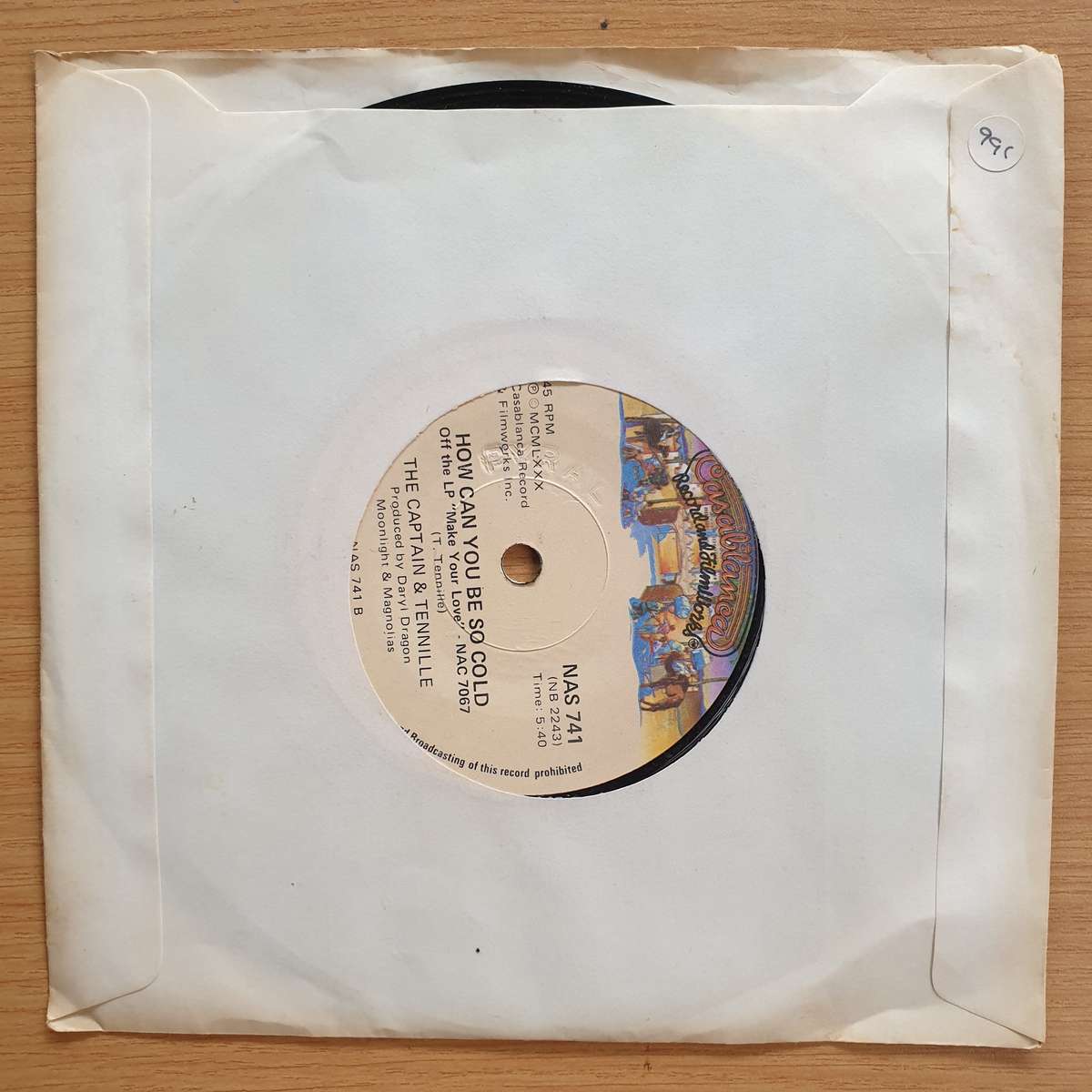 The Captain & Tennille   Love On A Shoestring  | Vinyl 7" Single | (VG+)