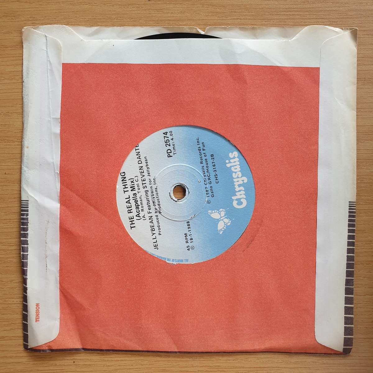 John "Jellybean" Benitez Featuring Steven Dante  The Real Thing | Vinyl 7" Single | (VG+)