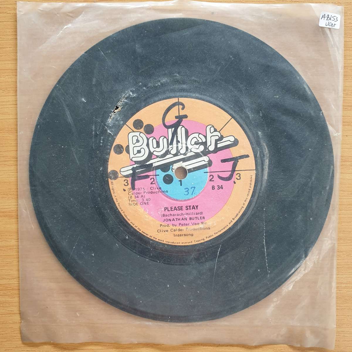 Jonathan Butler - Please Stay / Sunshine In The Morning  | Vinyl 7" Single | (VG+)