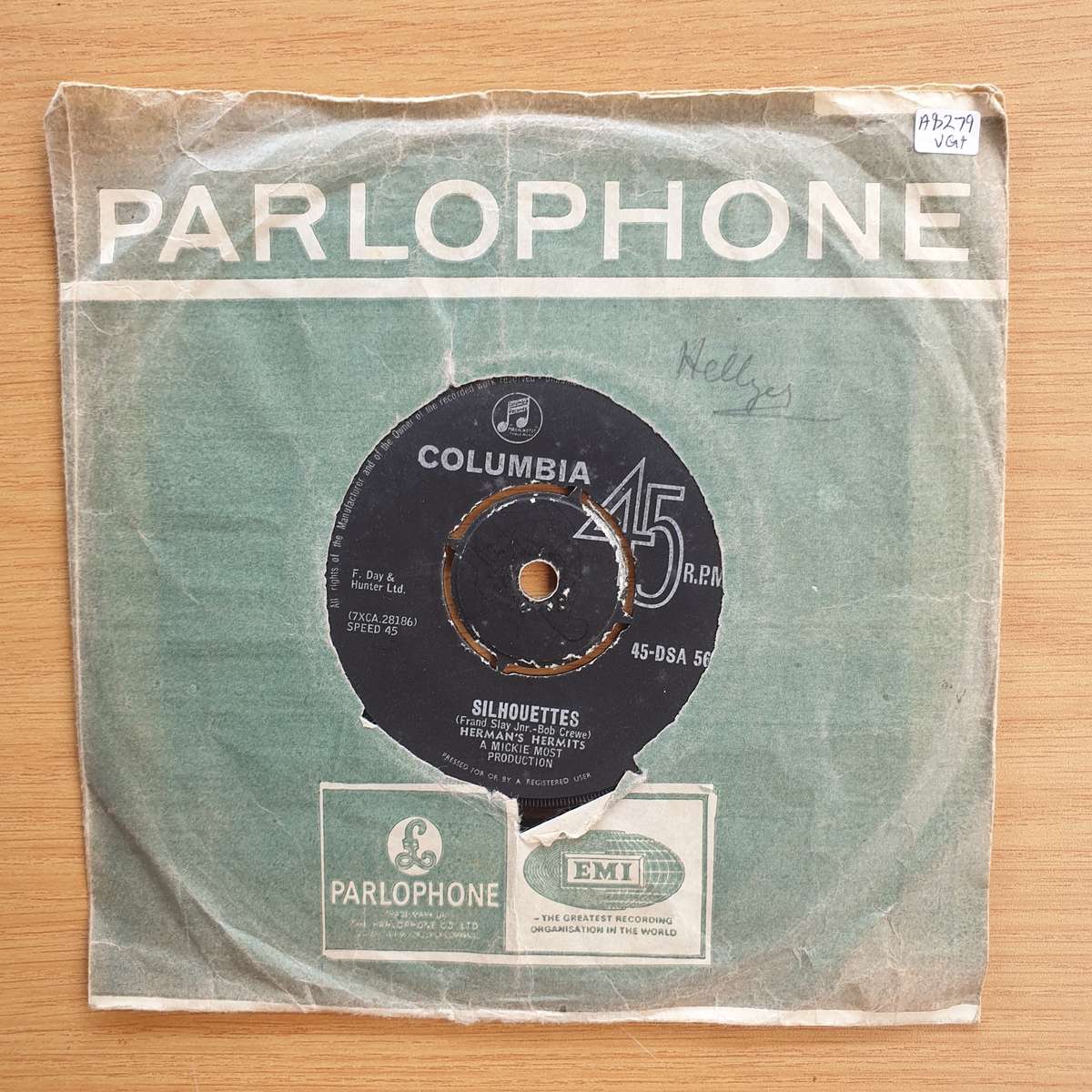 Herman's Hermits  Silhouettes    | Vinyl 7" Single | (VG+)