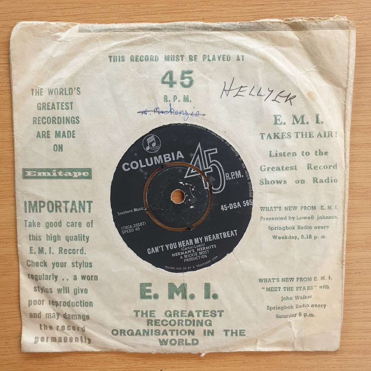 Herman's Hermits  Silhouettes    | Vinyl 7" Single | (VG+)