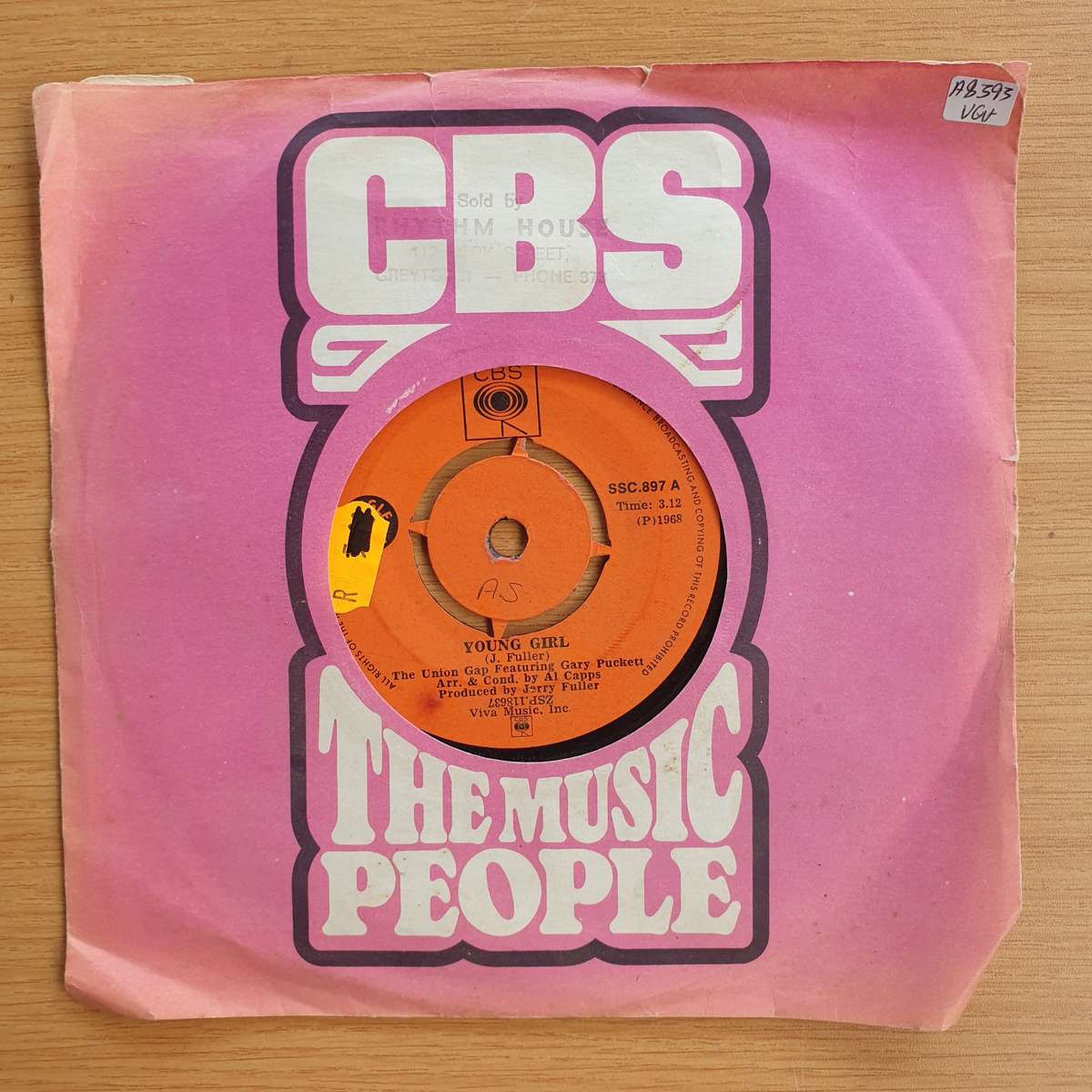 The Union Gap Featuring Gary Puckett   Young Girl  |Vinyl 7" Single | (VG+)