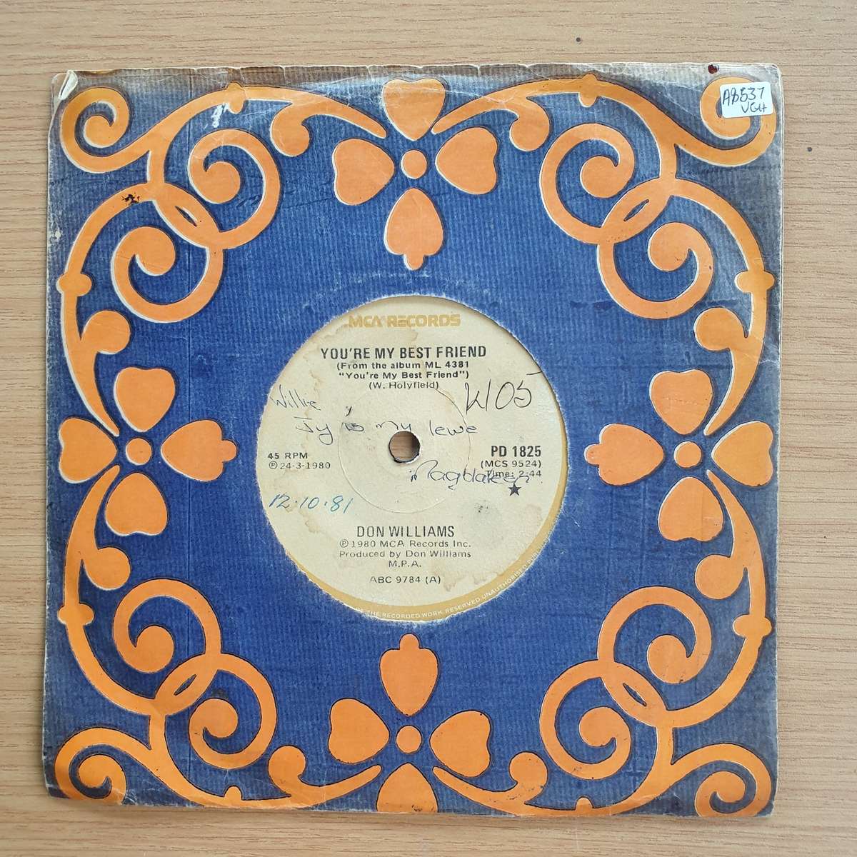 Don Williams - You're My Best Friend / Expert At Everything   | Vinyl 7" Single | (VG+)