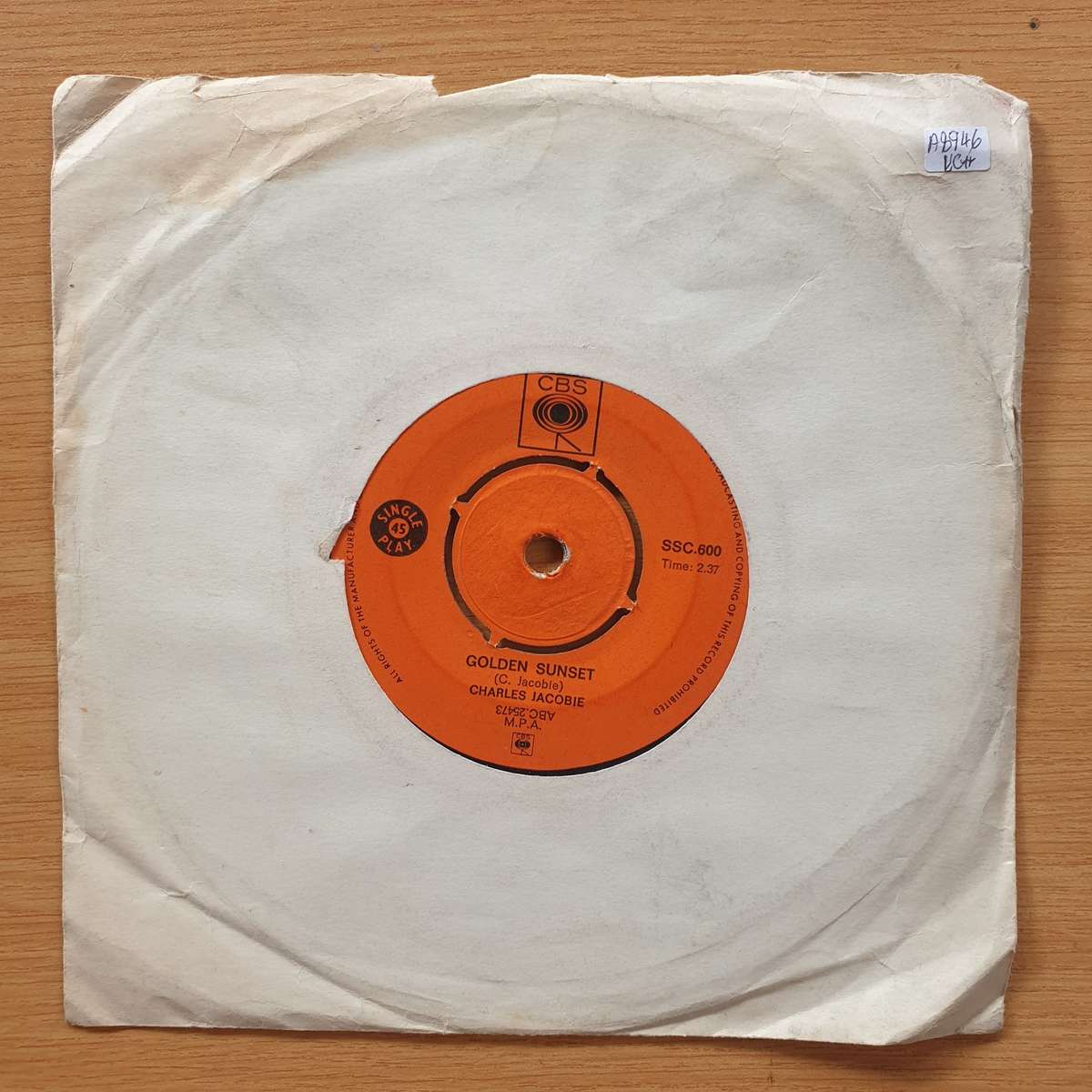 Charles Jacobie  Cowboy Rock And Roll / Golden Sunset  | Vinyl 7" Single | (VG+)