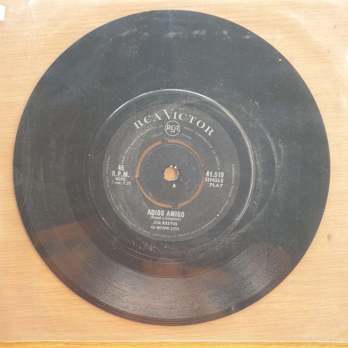 Jim Reeves - A Letter To My Heart   | Vinyl 7" Single | (VG+)