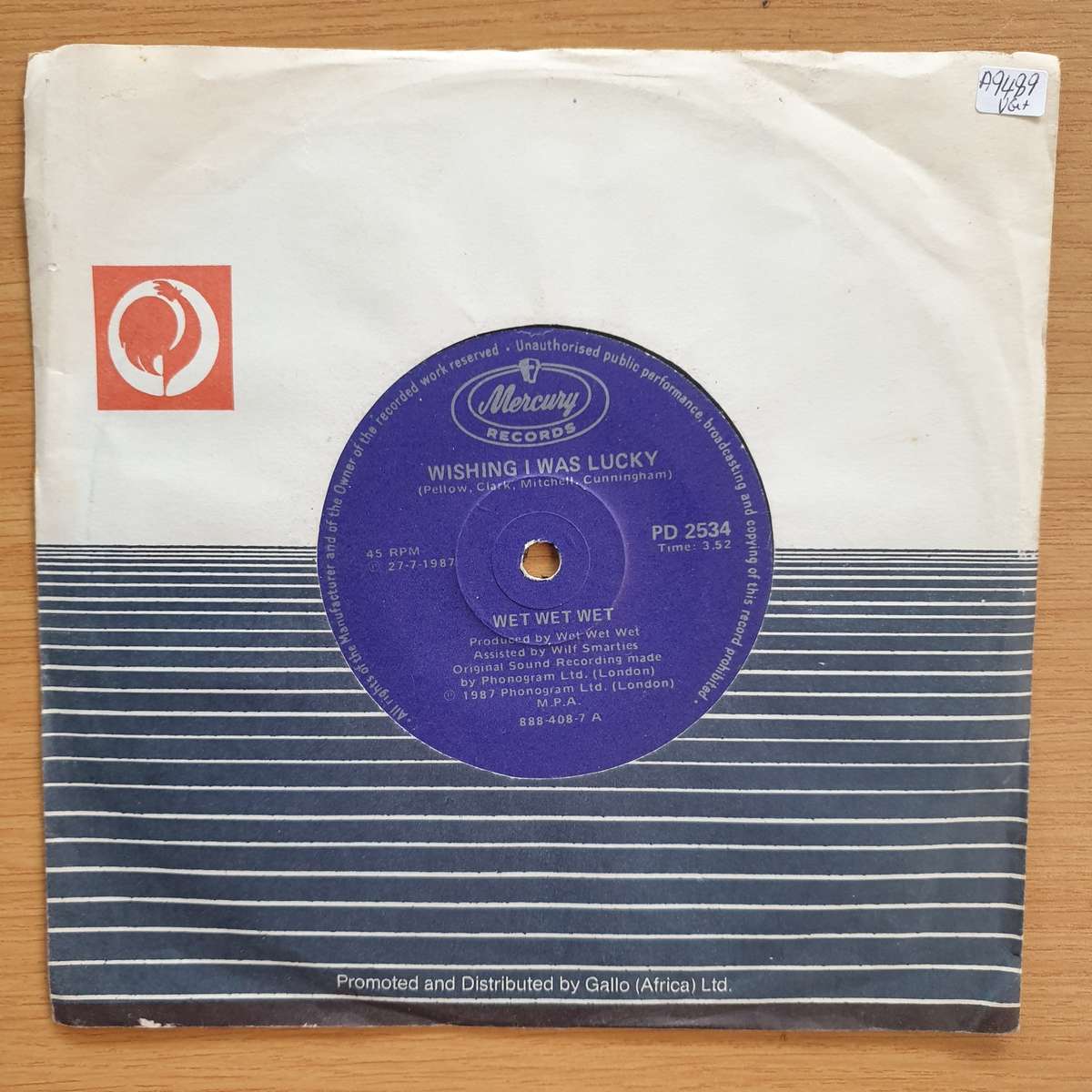 Wet Wet Wet  Wishing I Was Lucky | Vinyl 7" Single | (VG+)