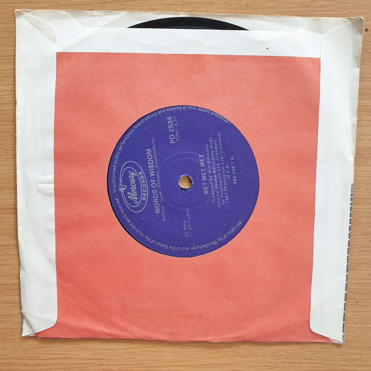 Wet Wet Wet  Wishing I Was Lucky | Vinyl 7" Single | (VG+)