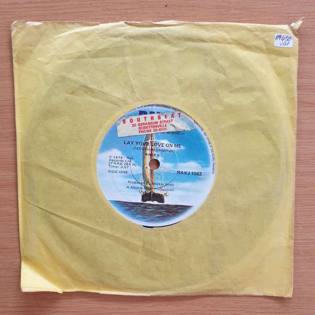 Racey  Rest Of My Life | Vinyl 7" Single | (VG+)