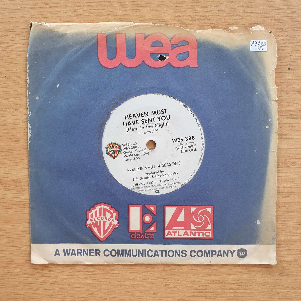 Frankie Valli, 4 Seasons   Heaven Must Have Sent You / Silver Star  | Vinyl 7" Single | (VG+)
