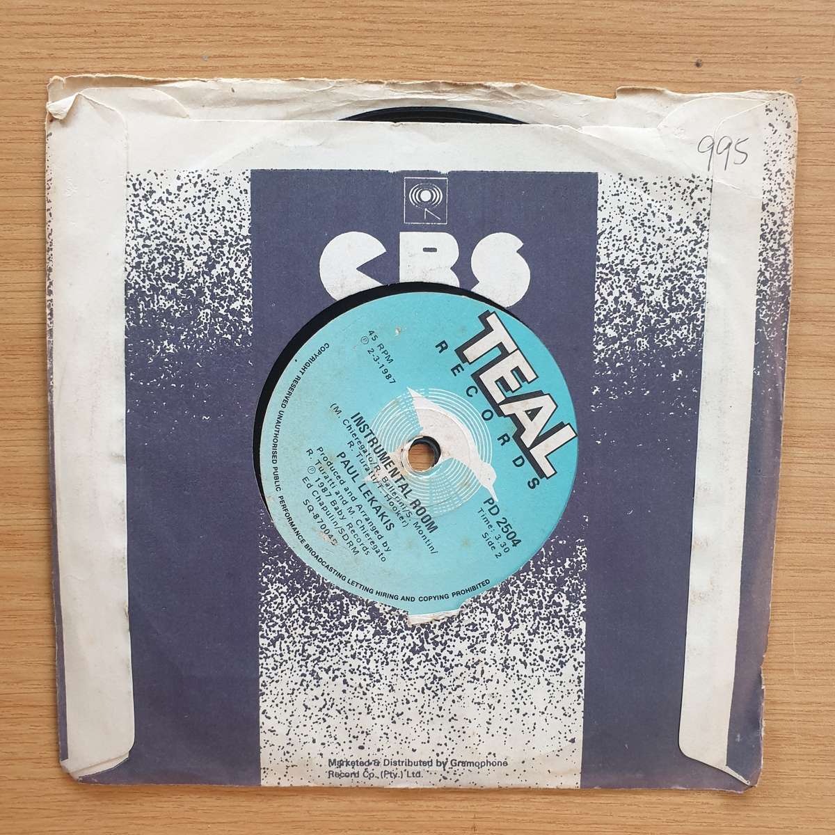 Paul Lekakis  Boom Boom (Let's Go Back To My Room) | Vinyl 7" Single | (VG+)