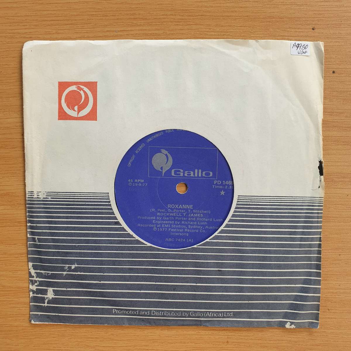Rockwell T. James  Roxanne / That'll Be The Day | Vinyl 7" Single | (VG+)
