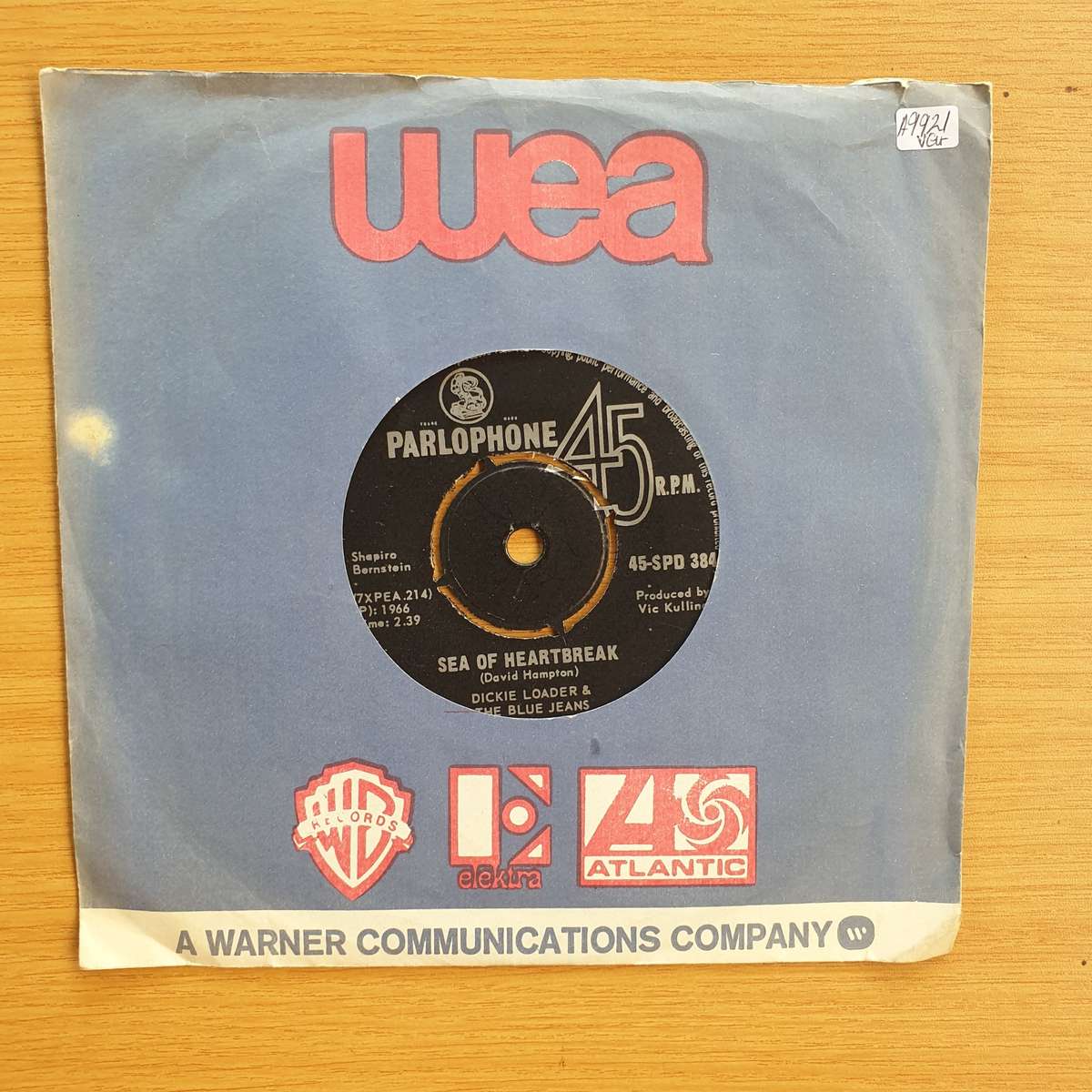 Dickie Loader & The Blue Jeans  Sea Of Heartbreak | Vinyl 7" Single | (VG+)