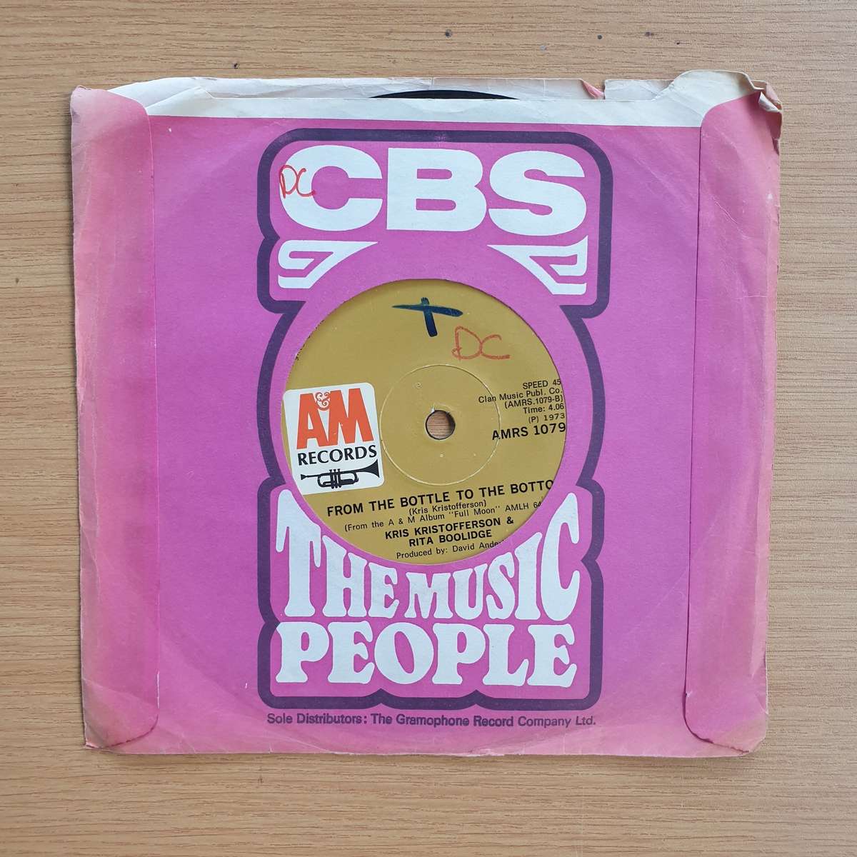 Kris Kristofferson & Rita Coolidge  A Song I'd Like To Sing | Vinyl 7" Single | (VG+)