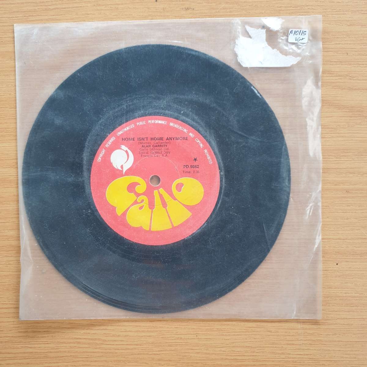 Alan Garrity  Home Isn't Home Anymore / So Hard To Get By | Vinyl 7" Single | (VG+)
