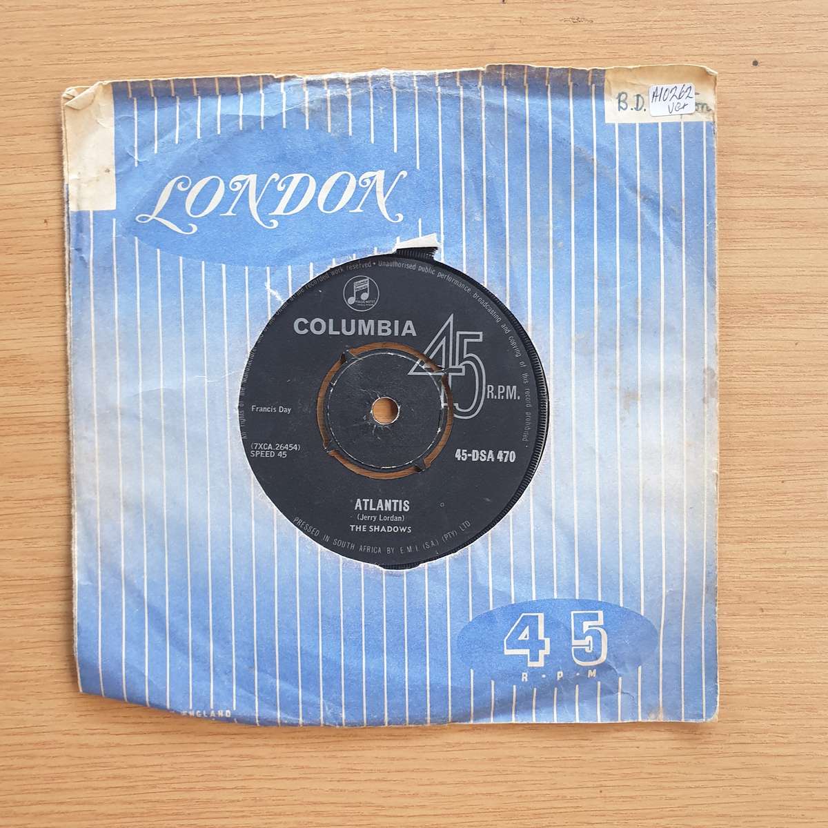The Shadows  Atlantis | Vinyl 7" Single | (VG+)