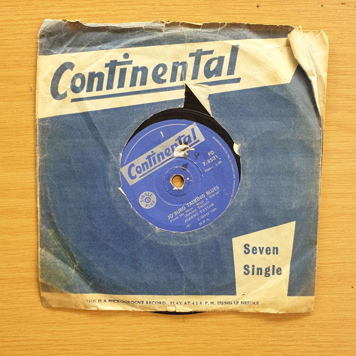 Jeremy Taylor  Ag Pleez Deddy / Jo'burg Talking Blues | Vinyl 7" Single | (VG+)