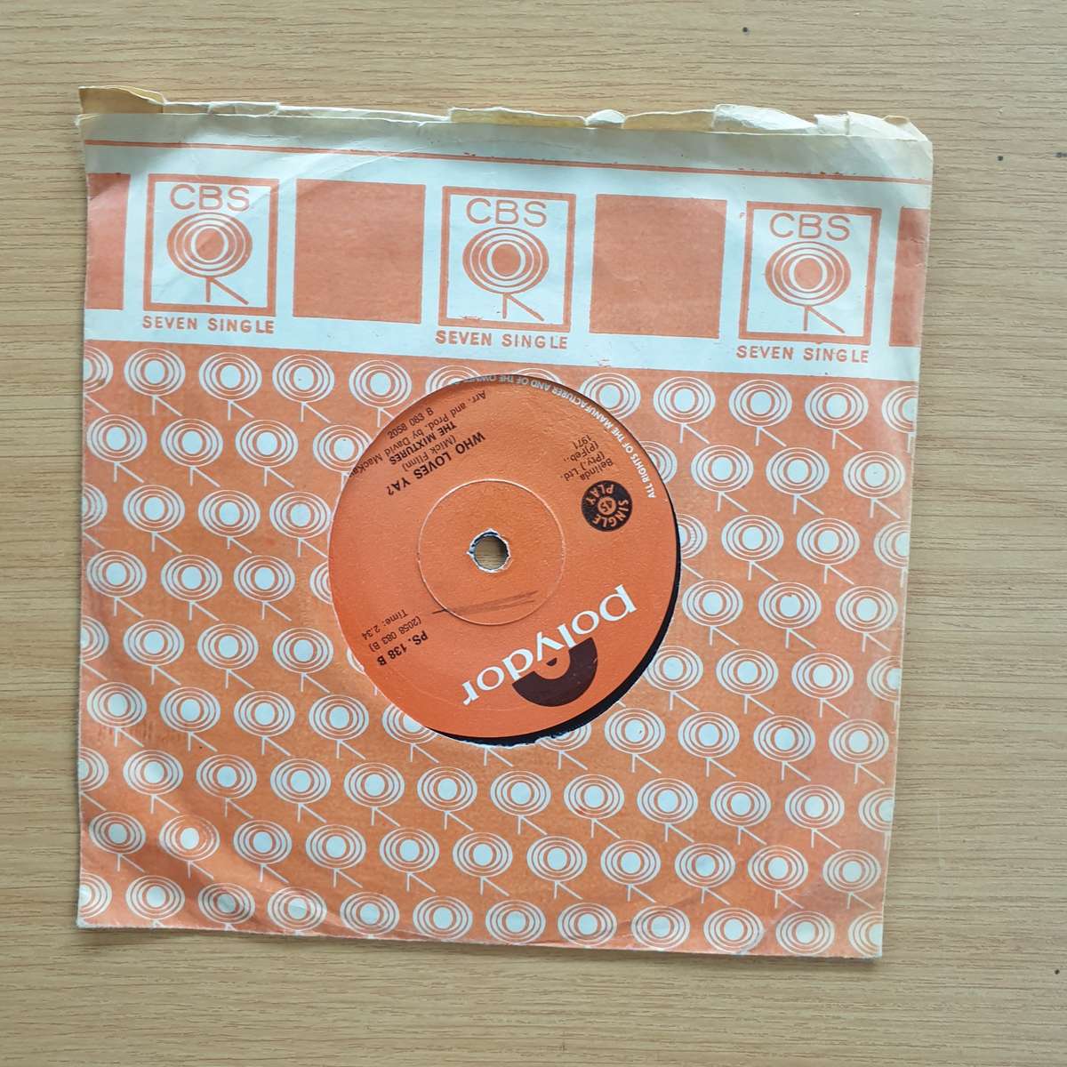 The Mixtures  The Pushbike Song | Vinyl 7" Single | (VG+)