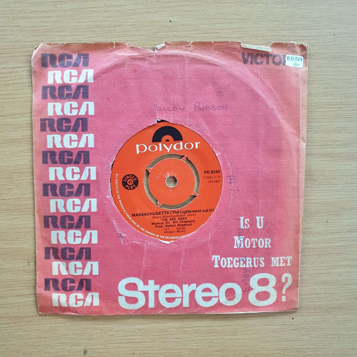 The Bee Gees  Massachusetts (The Lights Went Out In)  | Vinyl 7" Single | (VG+)