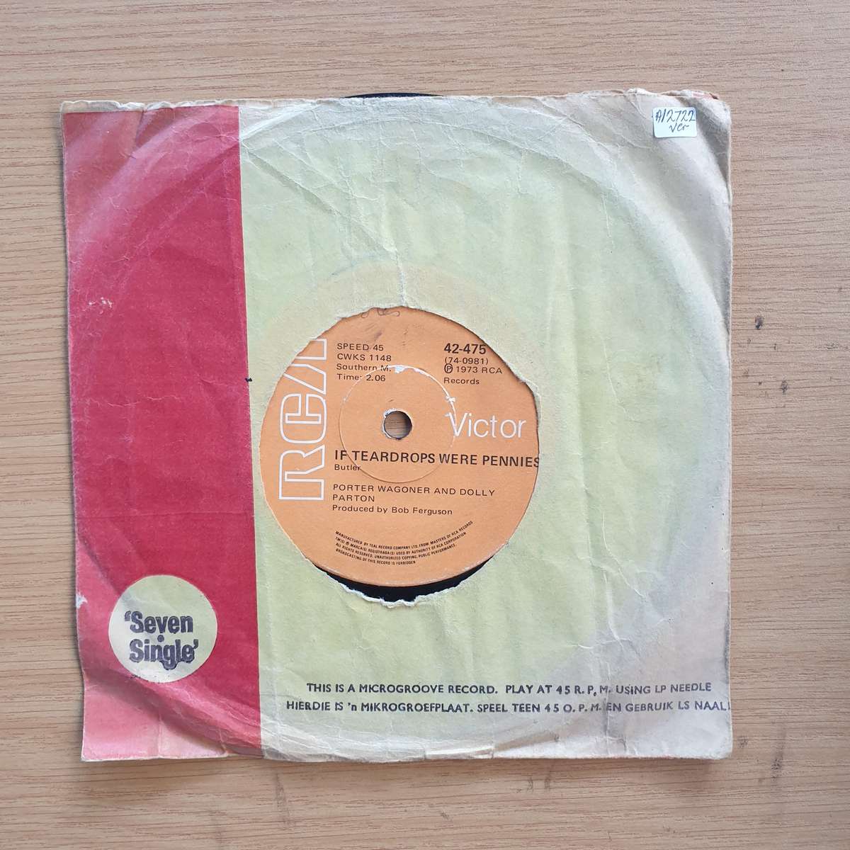 Potter Wagoner and Dolly Parton - If teardrops were pennies  | Vinyl 7" Single | (VG+)
