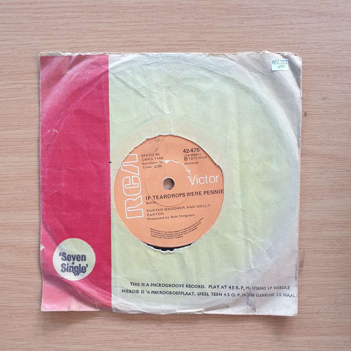 Potter Wagoner and Dolly Parton - If teardrops were pennies  | Vinyl 7" Single | (VG+)