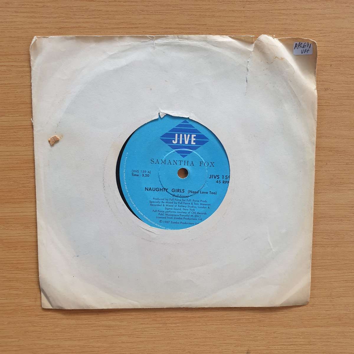 Samantha Fox  Naughty Girls (Need Love Too) | Vinyl 7" Single | (VG+)