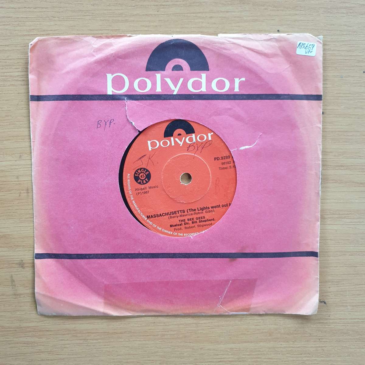The Bee Gees  Massachusetts (The Lights Went Out In) | Vinyl 7" Single | (VG+)