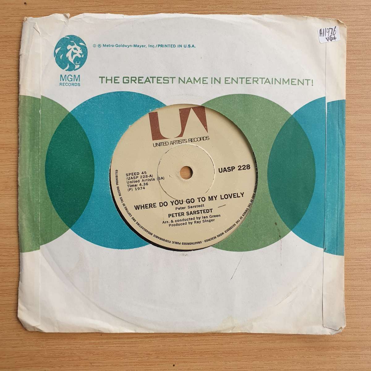 Peter Sarstedt  Where Do You Go To My Lovely  | Vinyl 7" Single | (VG+)