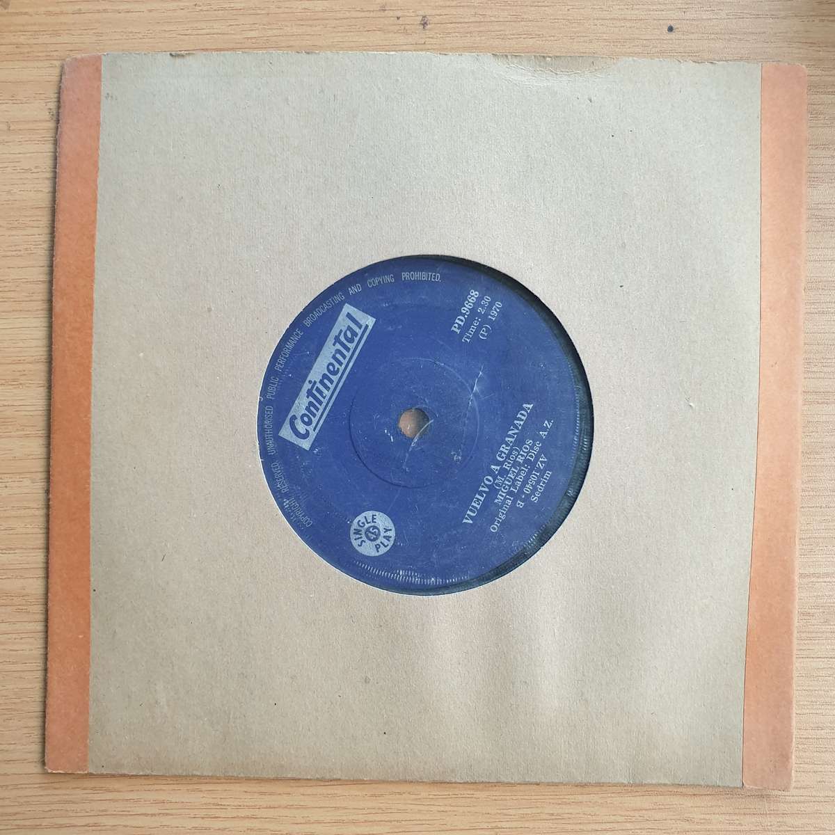 Miguel Ríos  A Song Of Joy | Vinyl 7" Single | (VG+)