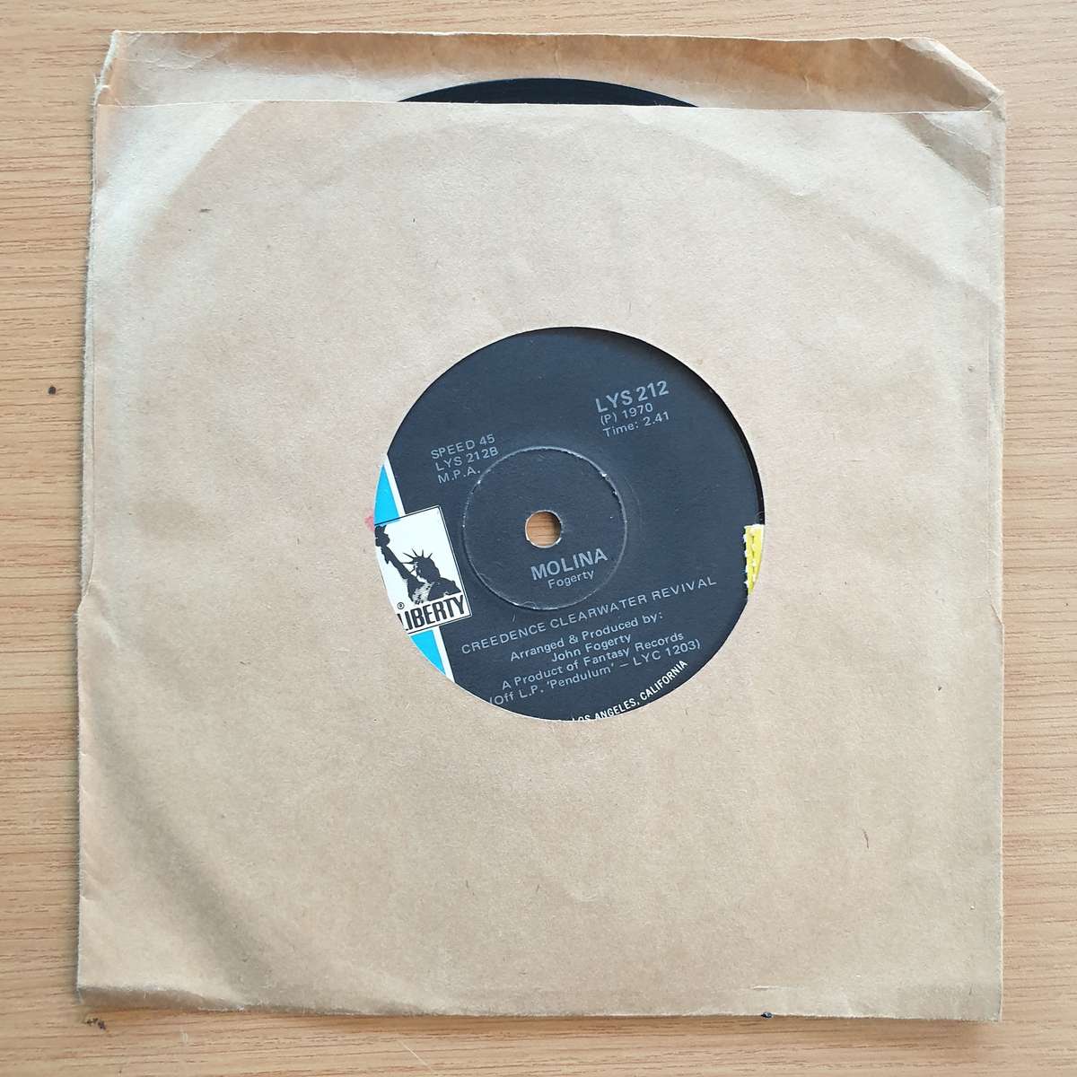 Creedence Clearwater Revival  Molina / Sailor's Lament  | Vinyl 7" Single | (VG+)