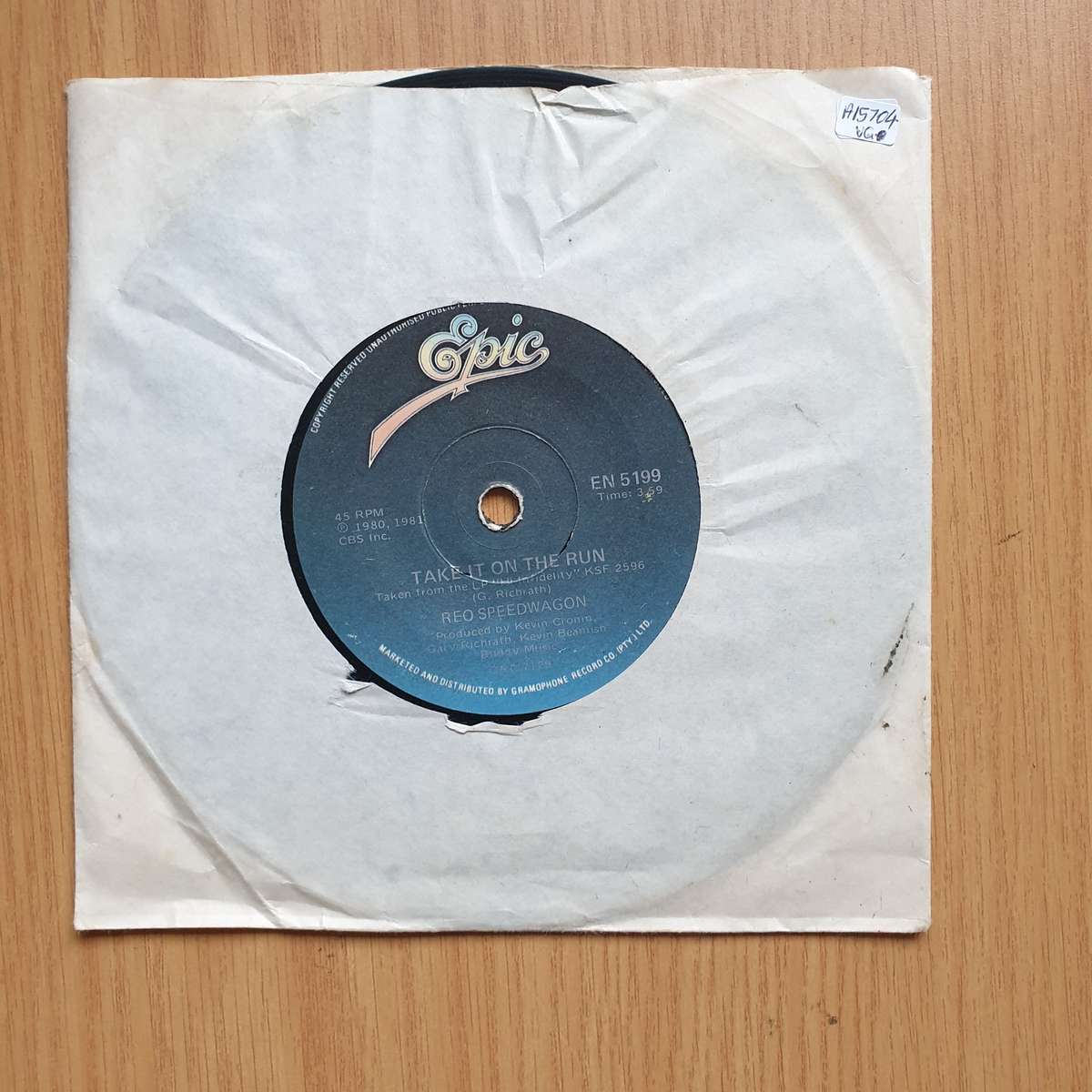 REO Speedwagon  Take It On The Run | Vinyl 7" Single | (VG)
