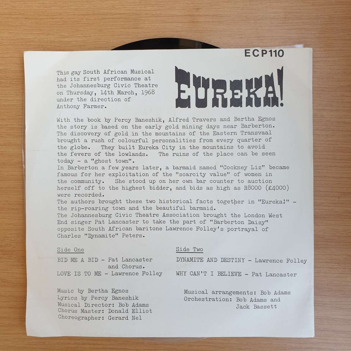 Eureka - Hit Songs From Eureka | Vinyl 7" Single | (VG+)