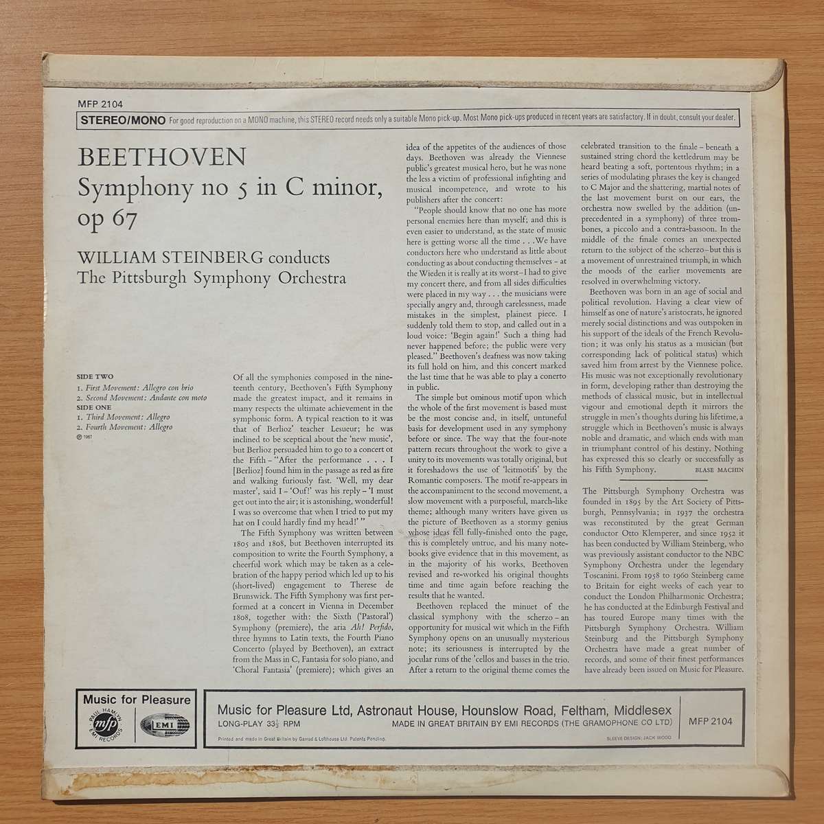 Beethoven, The Pittsburgh Symphony Orchestra, Steinberg  Beethoven's 5th - Symphony No 5 In C ...