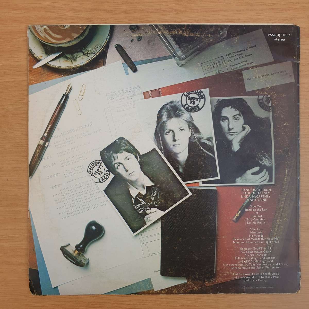 Paul McCartney & Wings  Band On The Run | Vinyl LP Record | (VG+)