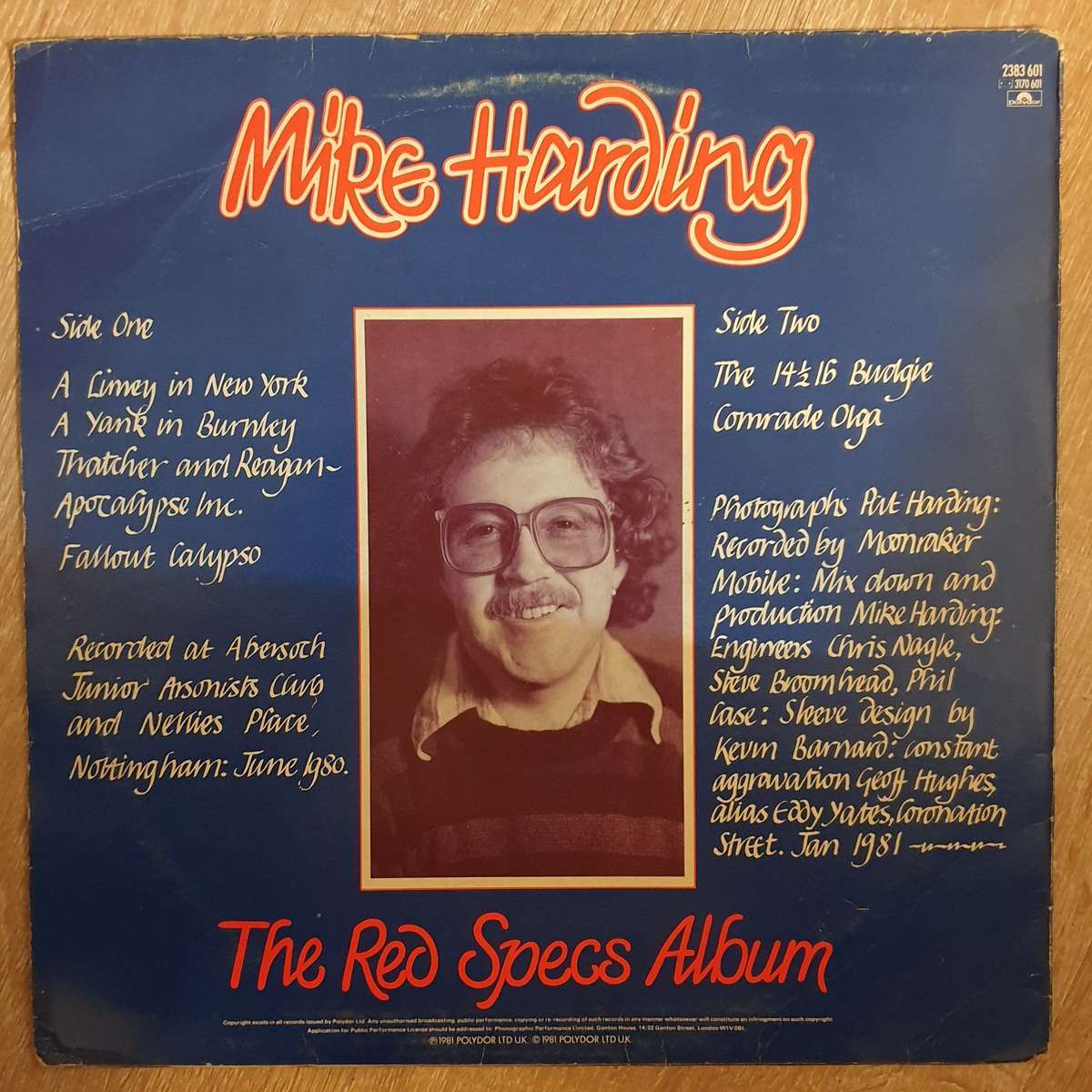 Mike Harding  The Red Specs Album - Vinyl Record - Opened  - Very-Good- Quality (VG-)