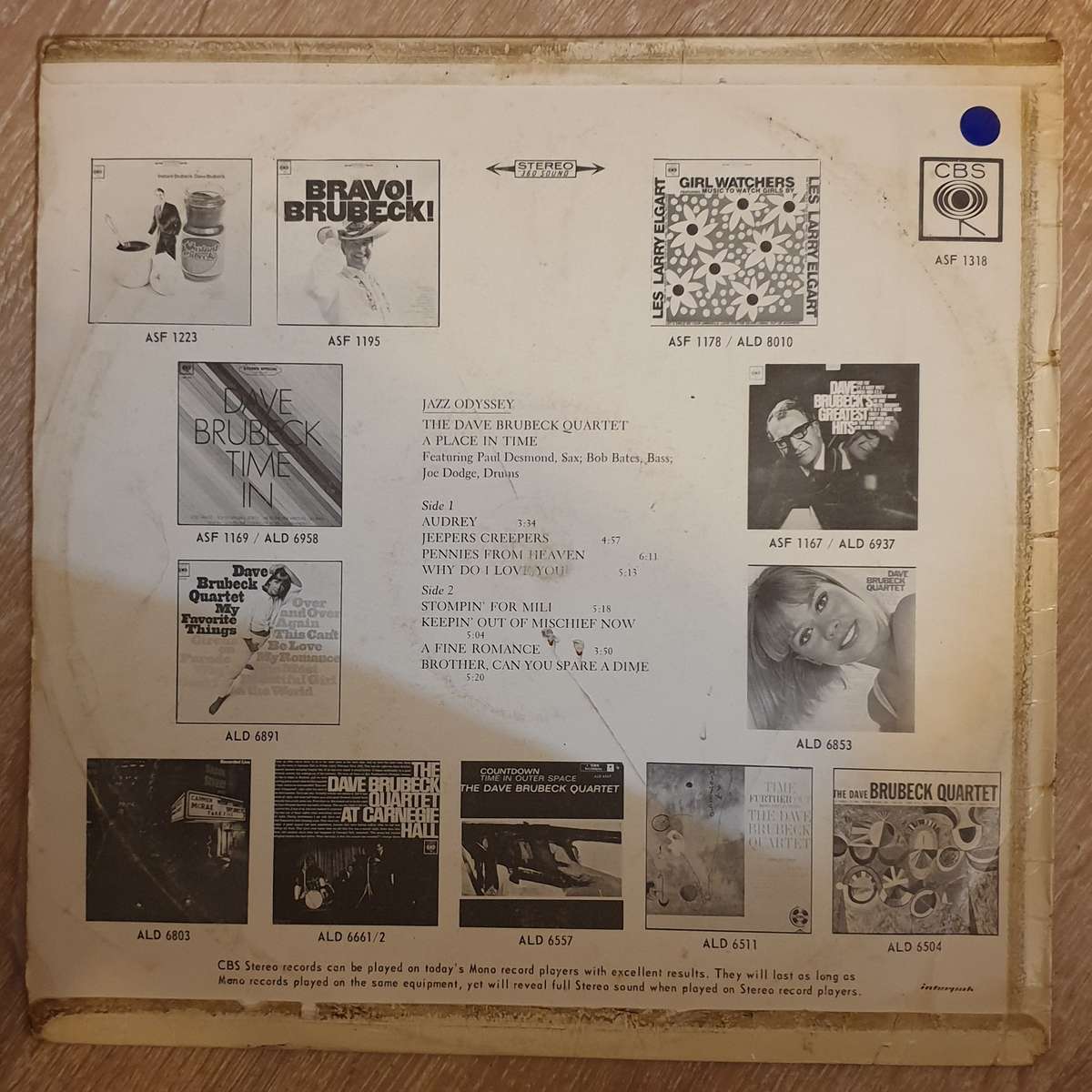 The Dave Brubeck Quartet - A Place In Time - Vinyl Record - Opened  - Very-Good- Quality (VG-)