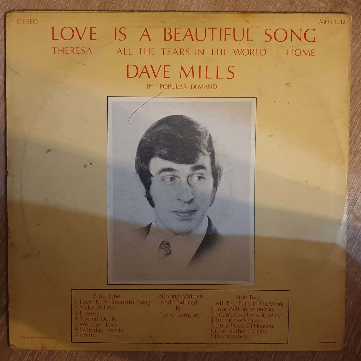 Dave Mills - Love Is a Beautiful Song   Vinyl LP Record - Opened  - Good+ Quality (G+) (Vin...