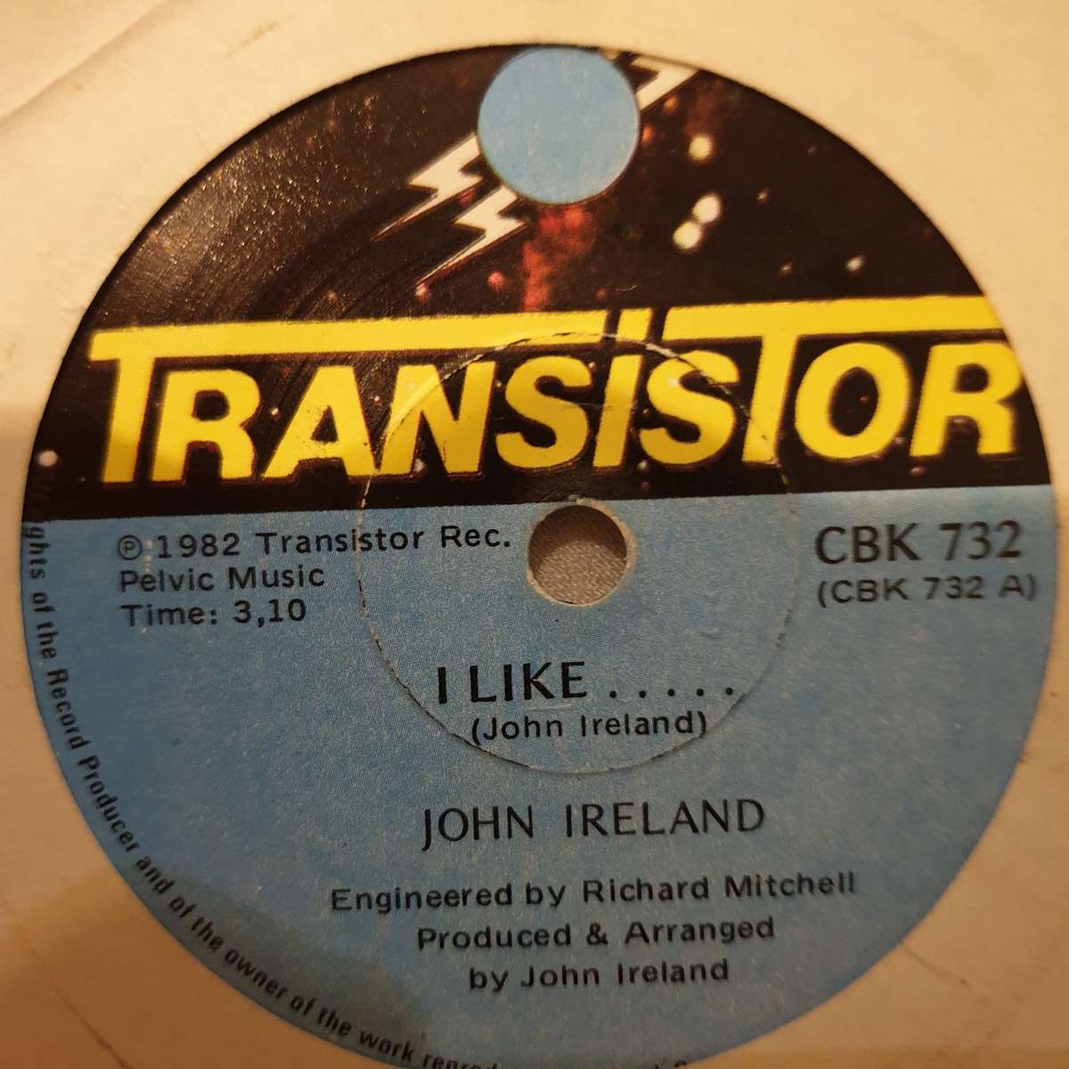 John Ireland  I Like  - Vinyl 7" Record - Opened  - Very-Good Quality (VG)