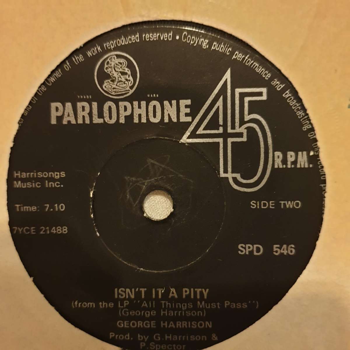 George Harrison  My Sweet Lord  - Vinyl 7" Record - Opened  - Very-Good Quality (VG)