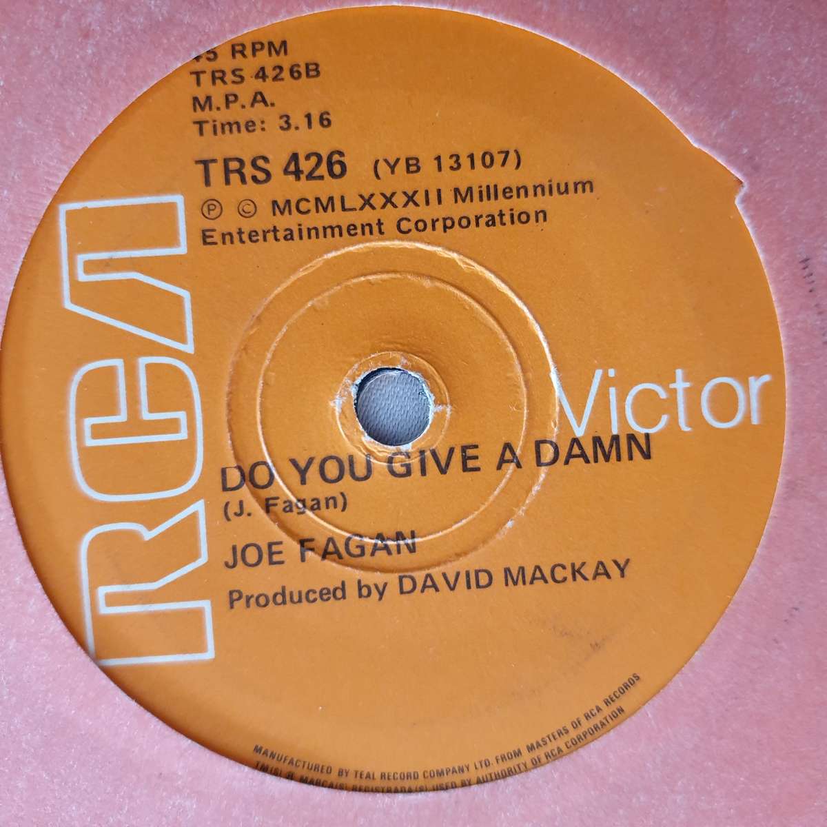 Joe Fagan - Younger Days - Vinyl 7" Record - Opened  - Very-Good Quality (VG)