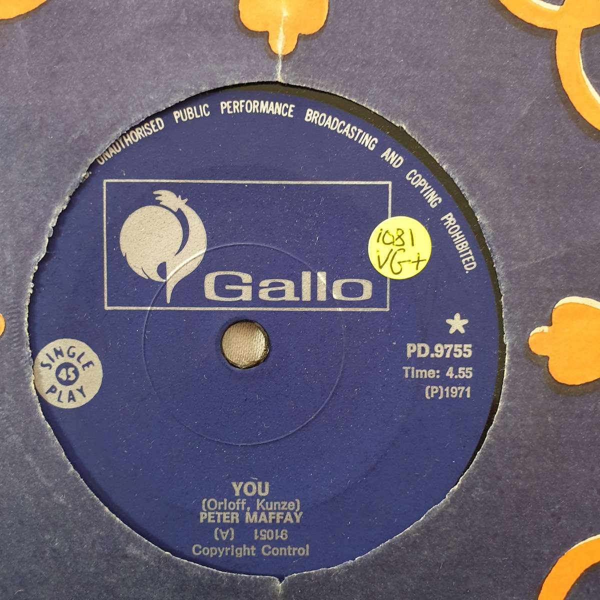 Peter Maffay  You / You've Got Something - Vinyl 7" Record - Very-Good+ Quality (VG+)