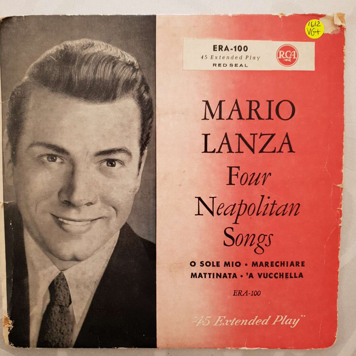 Mario Lanza  Four Neapolitan Songs - Vinyl 7" Record - Very-Good+ Quality (VG+)