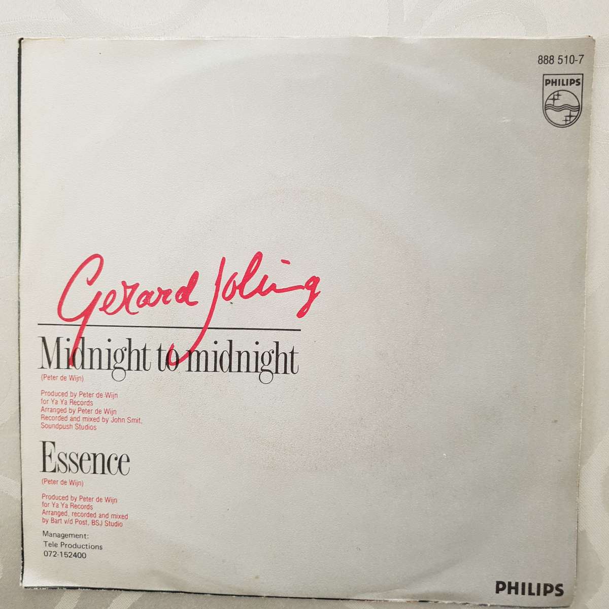 Gerard Joling  Midnight To Midnight - Vinyl 7" Record - Very-Good+ Quality (VG+)