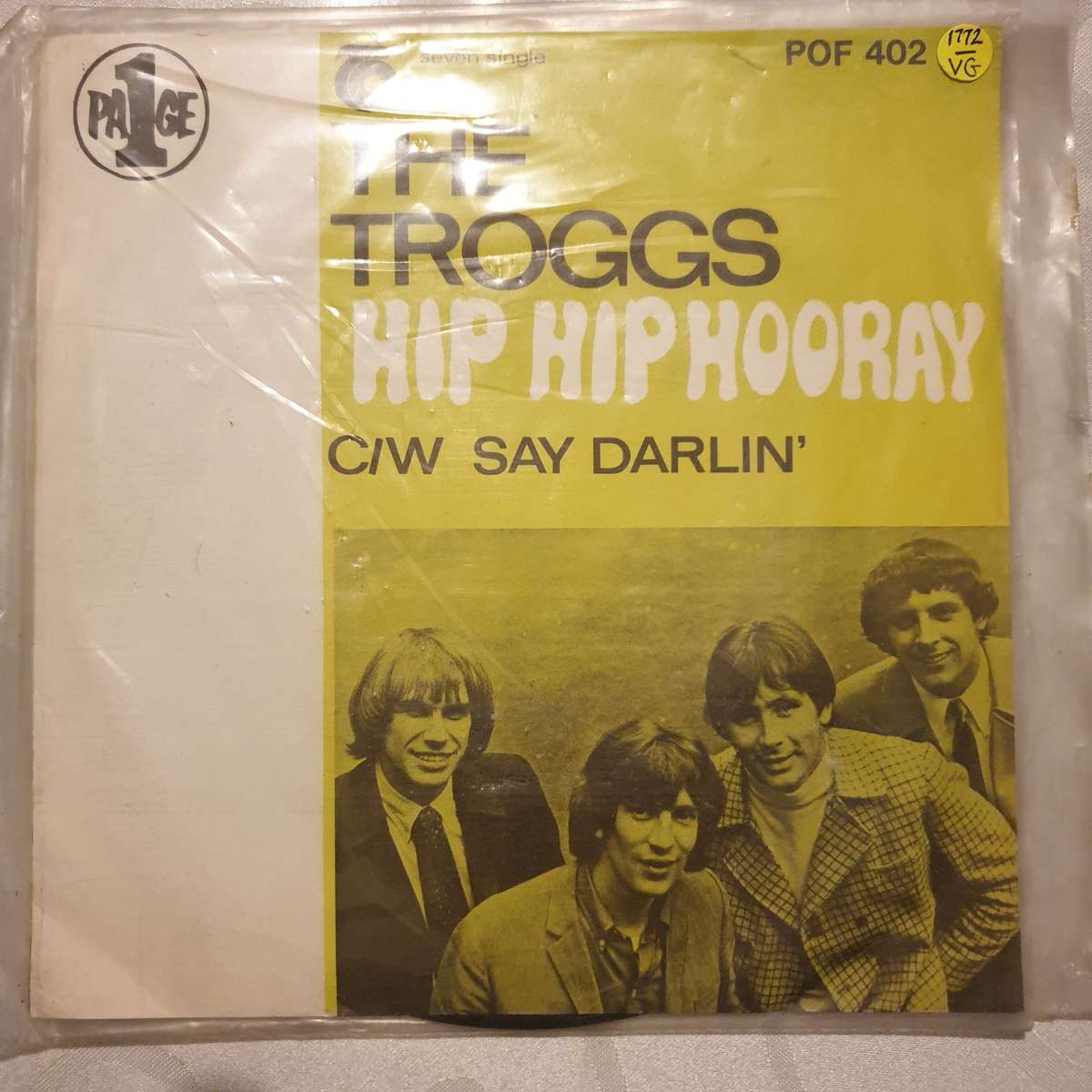The Troggs  Hip Hip Hooray - Vinyl 7" Record - Very-Good- Quality (VG-)