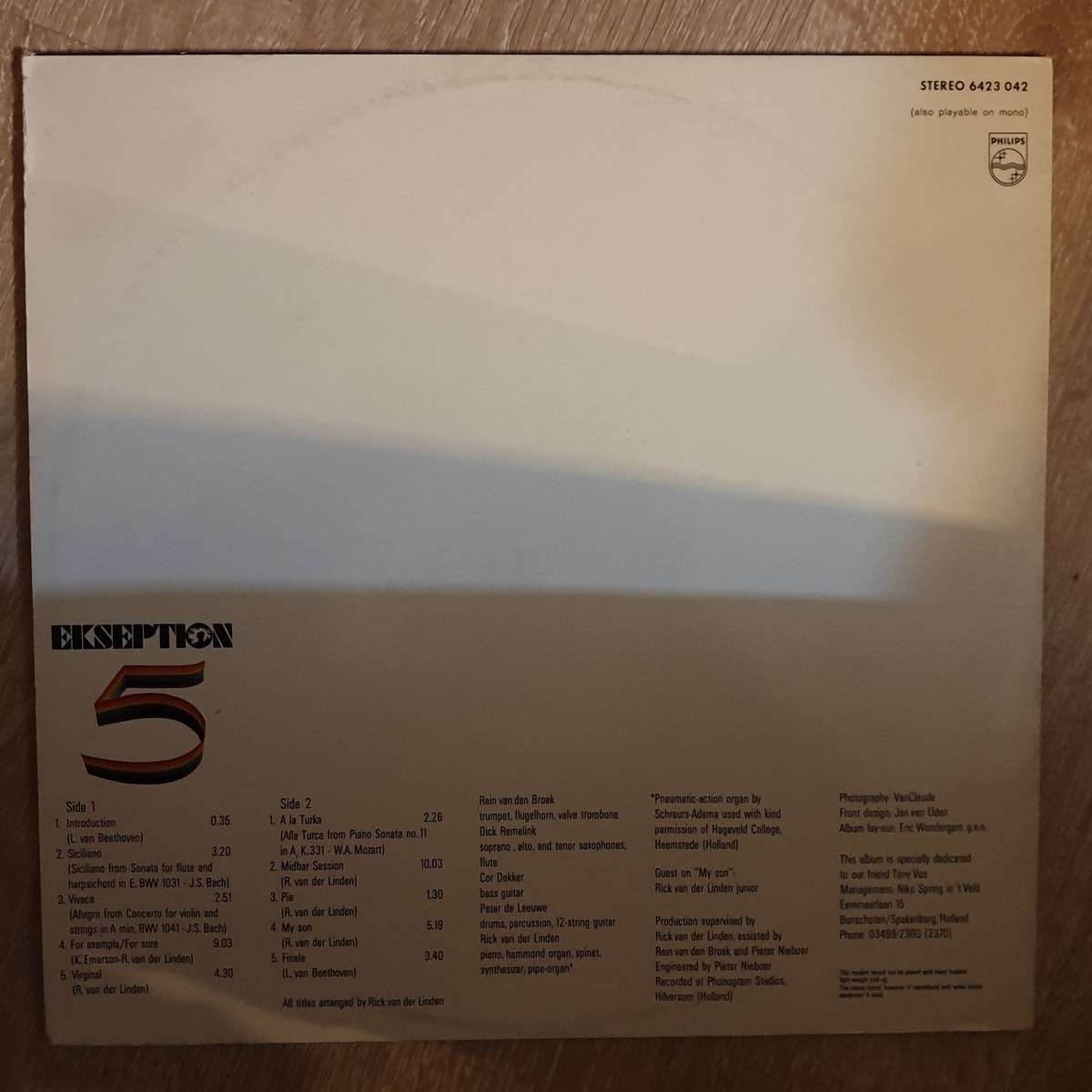 Ekseption  5 - Vinyl LP Record - Very-Good+ Quality (VG+)