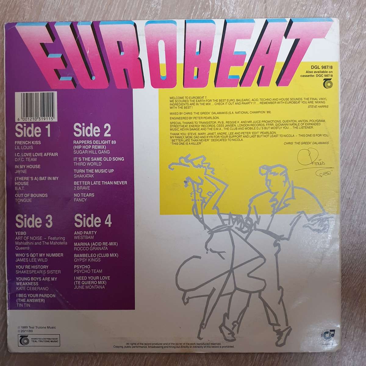 Eurobeat - Vol 7 - Original Artists - Double Vinyl LP Record - Very-Good+ Quality (VG+)